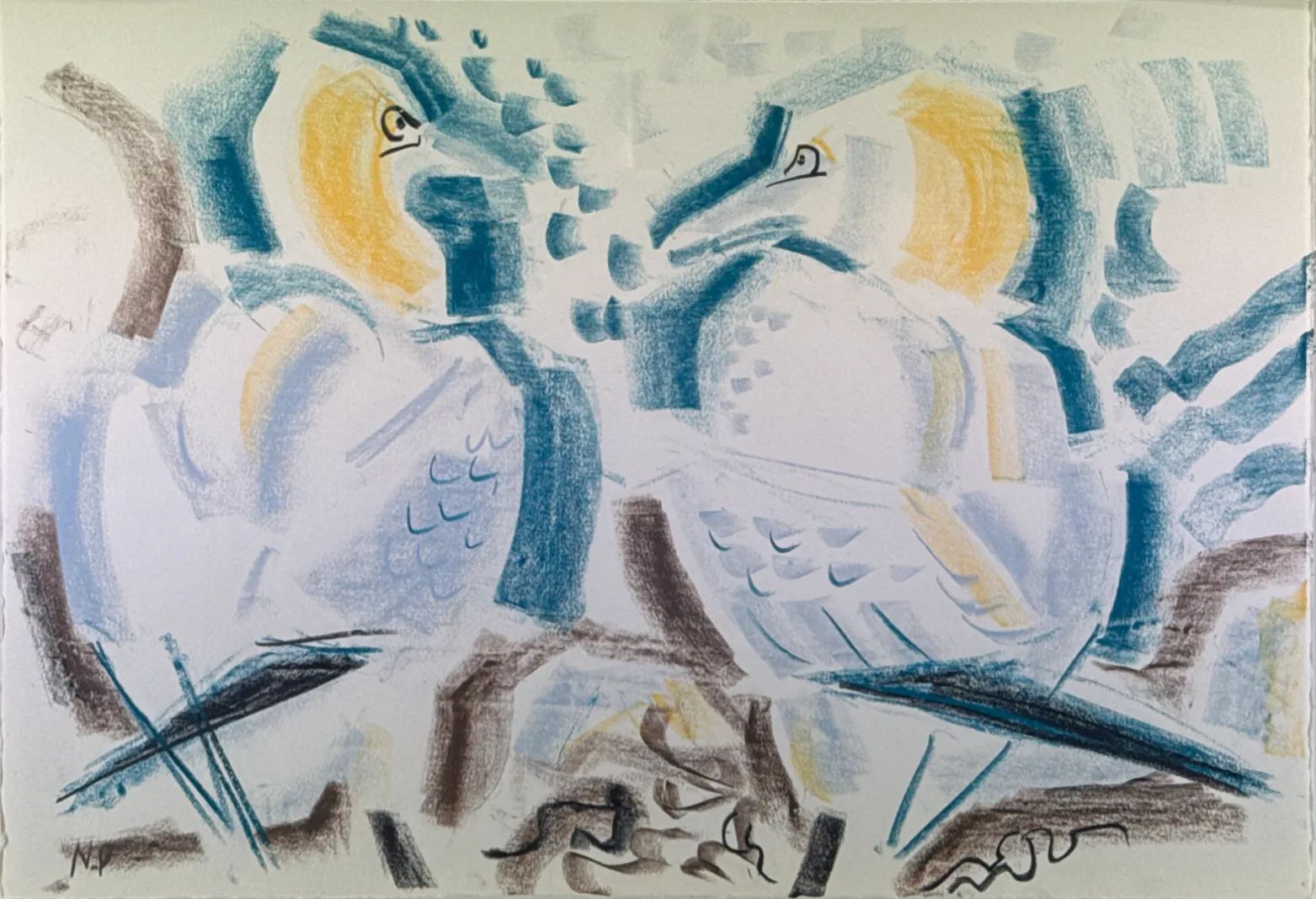 nik pollard gannets 4 field drawing bass rock 470 645 wax pastel 600 artwork