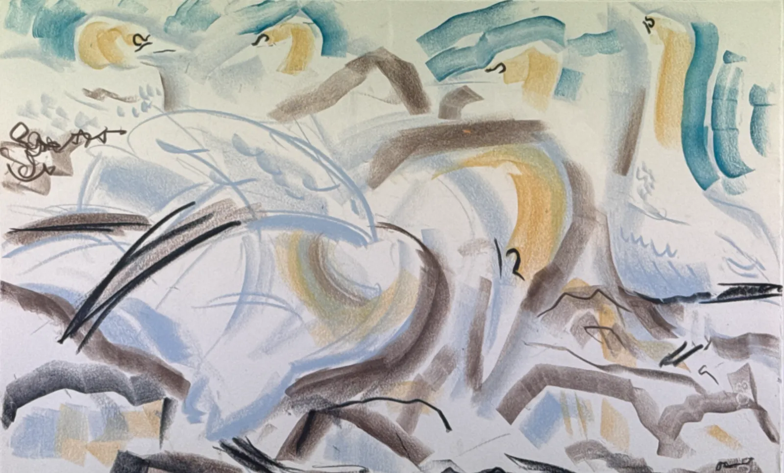 nik pollard swla gannets 1 field drawing bass rock 460 630 wax pastel 600 artwork