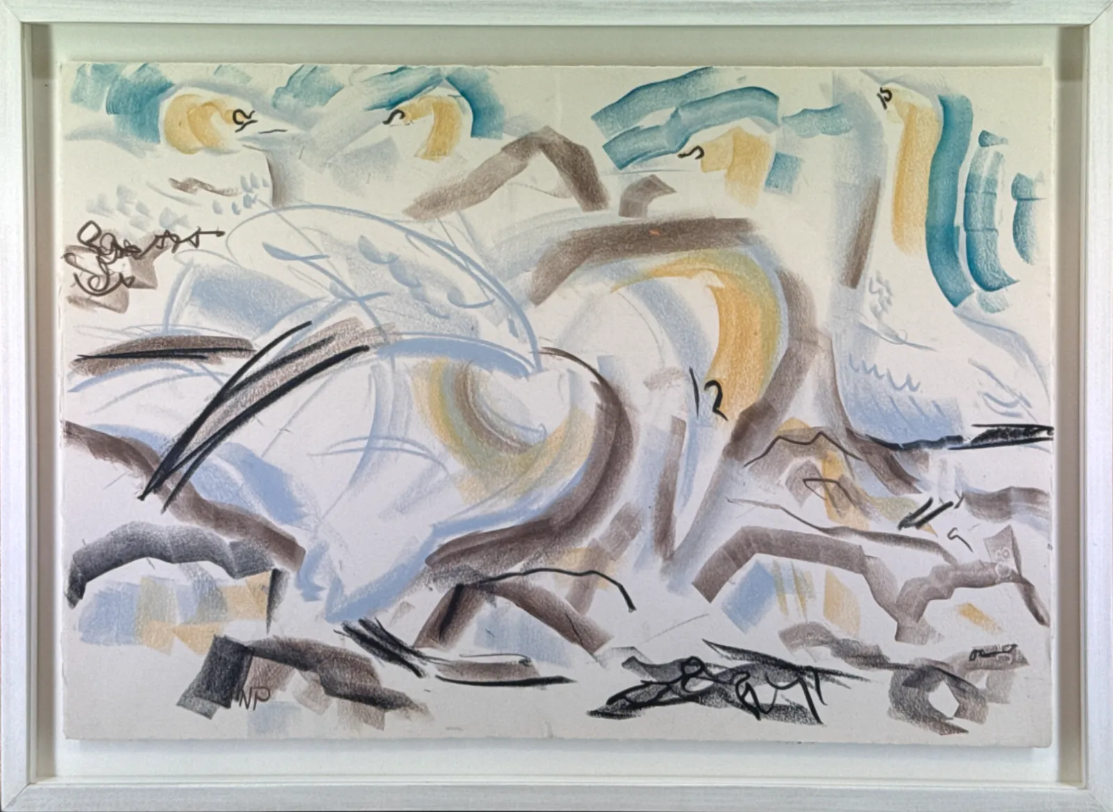 nik pollard swla gannets 1 field drawing bass rock 460 630 wax pastel 600 framed